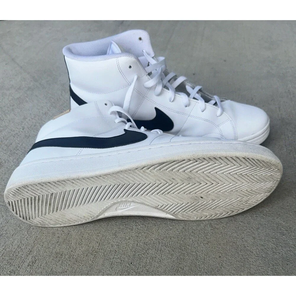NIKE Men's Court Royale 2 Mid #CQ9179 100 - White Black Sneakers Shoes Size 13